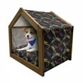 thumbnail image 1 of Gecko Pet House, Abstract Reptiles Composition of Lizards with Motifs on Brown Toned Background, Outdoor & Indoor Portable Dog Kennel with Pillow and Cover, 5 Sizes, Multicolor, by Ambesonne, 1 of 5