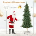thumbnail image 3 of Gymax 8 FT Pre-Lit Artificial Christmas Tree Cashmere Xmas Tree w/ 702 Pine Needles, 3 of 7