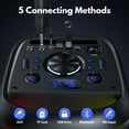 thumbnail image 3 of JYX Large Speaker, Dual 6.5'' Subwoofer Bluetooth Speaker with Dazzling Party Light, T20, 3 of 14