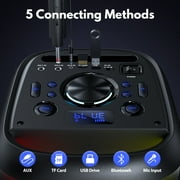 JYX Large Party Speaker, Big Outdoor Speaker Bluetooth with Dj Lights, Powerful Deep Bass for Outdoor Backyard Party