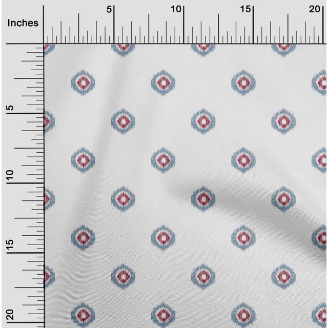 oneOone Cotton Silk Fabric Circle Ikat Print Fabric By The Yard 42 Inch Wide
