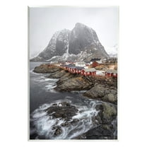 Stupell Industries Snowy Coastal Village Landscape Photography Unframed Art Print Wall Art, 10 x 15