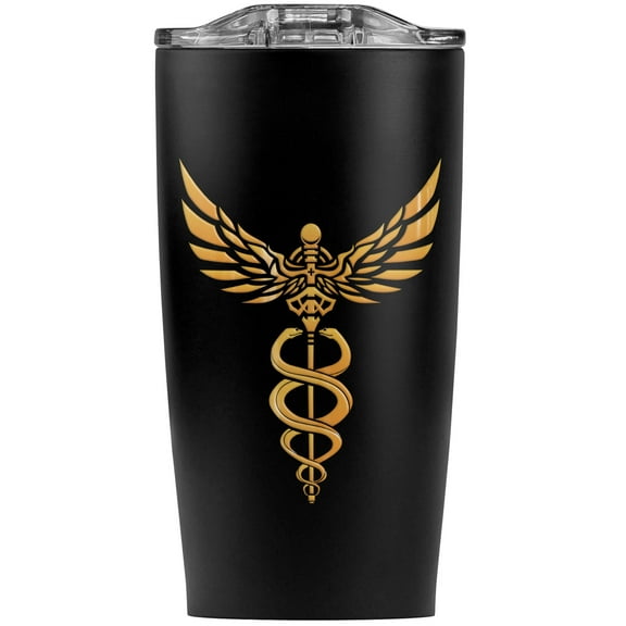 Caduceus Medical Symbol Dr Nurse Emt Stainless Steel 20 oz Travel Tumbler, Vacuum Insulated & Double Wall with Leakproof Sliding Lid | Great for Coffee/Hot Drinks and Cold Beverages