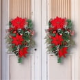 thumbnail image 5 of LHWEN Christmas Inverted Tree Upside Down Artificial Christmas Tree Rattan Wall Hanging with Bow Door Decor Festive Ambience and Reusable Decoration for Home Fireplace Window Shop or Christmas Party, 5 of 8