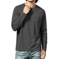 thumbnail image 3 of Hngshg T-Shirts for Men Comfort Long Sleeve Pocket Lounge Tops Casual Solid Color Crew Neck Pullover Tee Shirts, 3 of 7