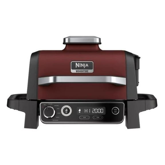 PatioPlus Ninja Woodfire Electric Grill And Smoker, Red