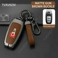 thumbnail image 4 of For Audi Q3 Key Cover Case High-quality A6 A8 Q6 Q7 A style 3 buttons Zinc Alloy Leather Car Key Cover, 4 of 9