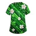 thumbnail image 3 of Fgvctg St. Patrick's Day Scrub Tops for Women Cute Shamrock Clover Printed V Neck Short Sleeve Tops Scrub Funny Work T Shirts Loose Scrubs Nurse Uniforms Shirt with Pocket Green 3XL, 3 of 5