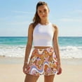 thumbnail image 3 of Yuyamidu Hippie Flowers Tennis Skort Colorful Floral Tennis Skirts for Women High Waisted A Line Golf Pickleball Skirt with Shorts Pockets Stylish Activewear Size L, 3 of 7