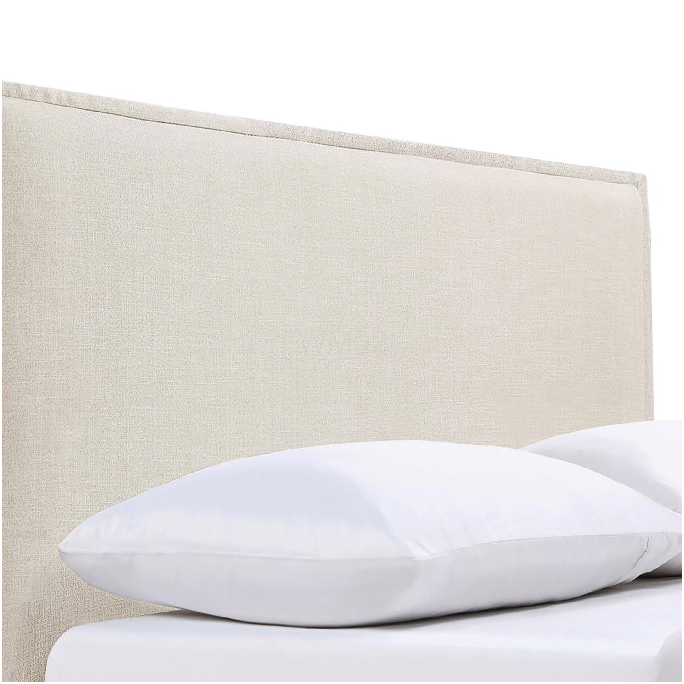 Upholstered Queen Headboard with Flange Stitching, Soft Fabric Bed Headboard for Master Bedroom