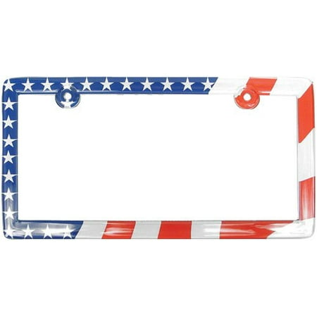 92720 Clear American Flag License Plate Frame, Add style to your car with an attractive license plate frame By Custom