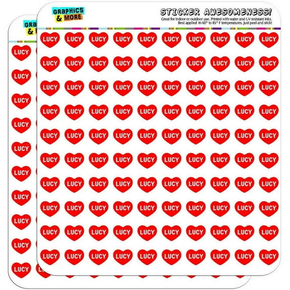 I Love Heart Lucy 200 1/2" (0.5") Planner Calendar Scrapbooking Crafting Stickers