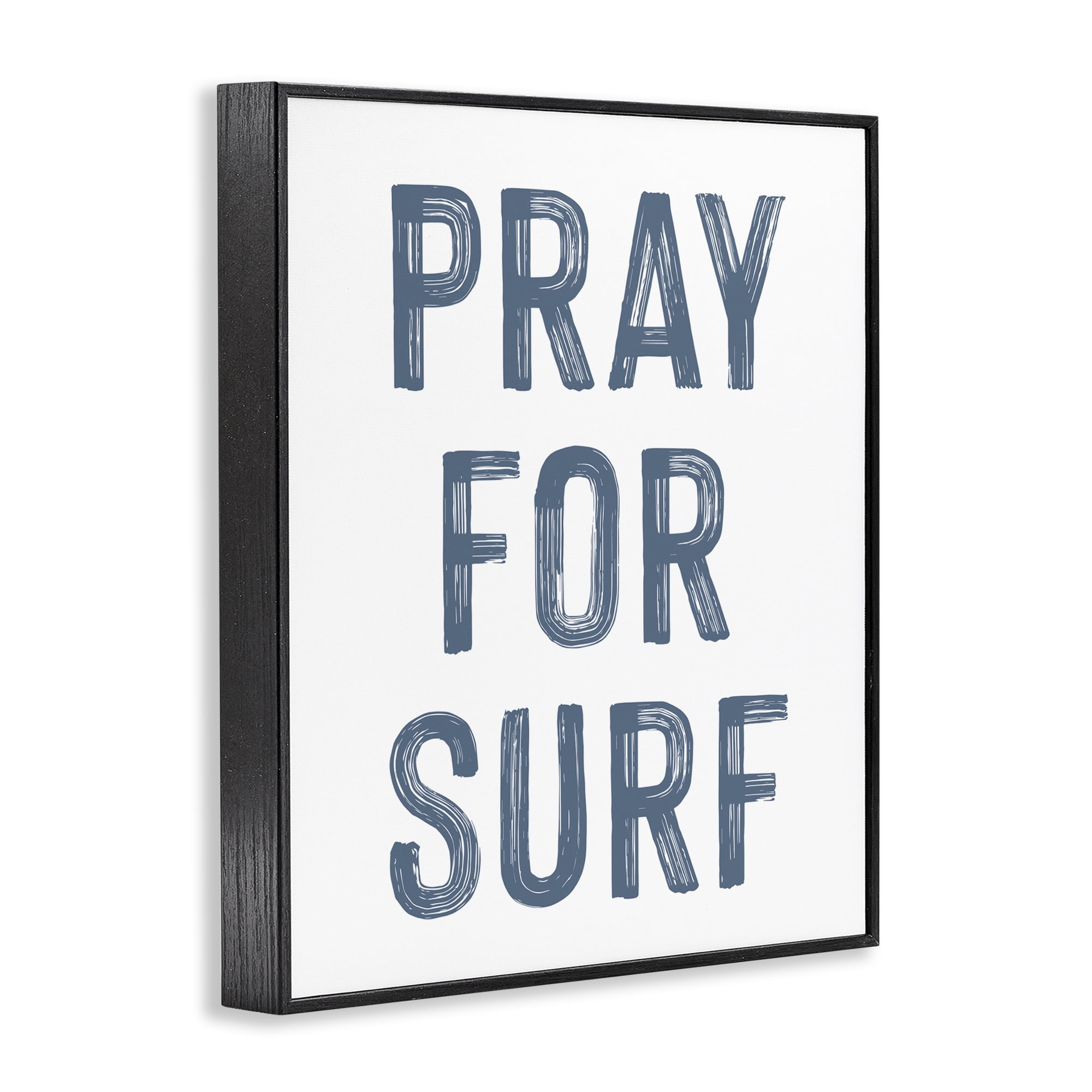Summer Sentiment Pray For Surf Black Framed Giclee Art, design by Lettered and Lined