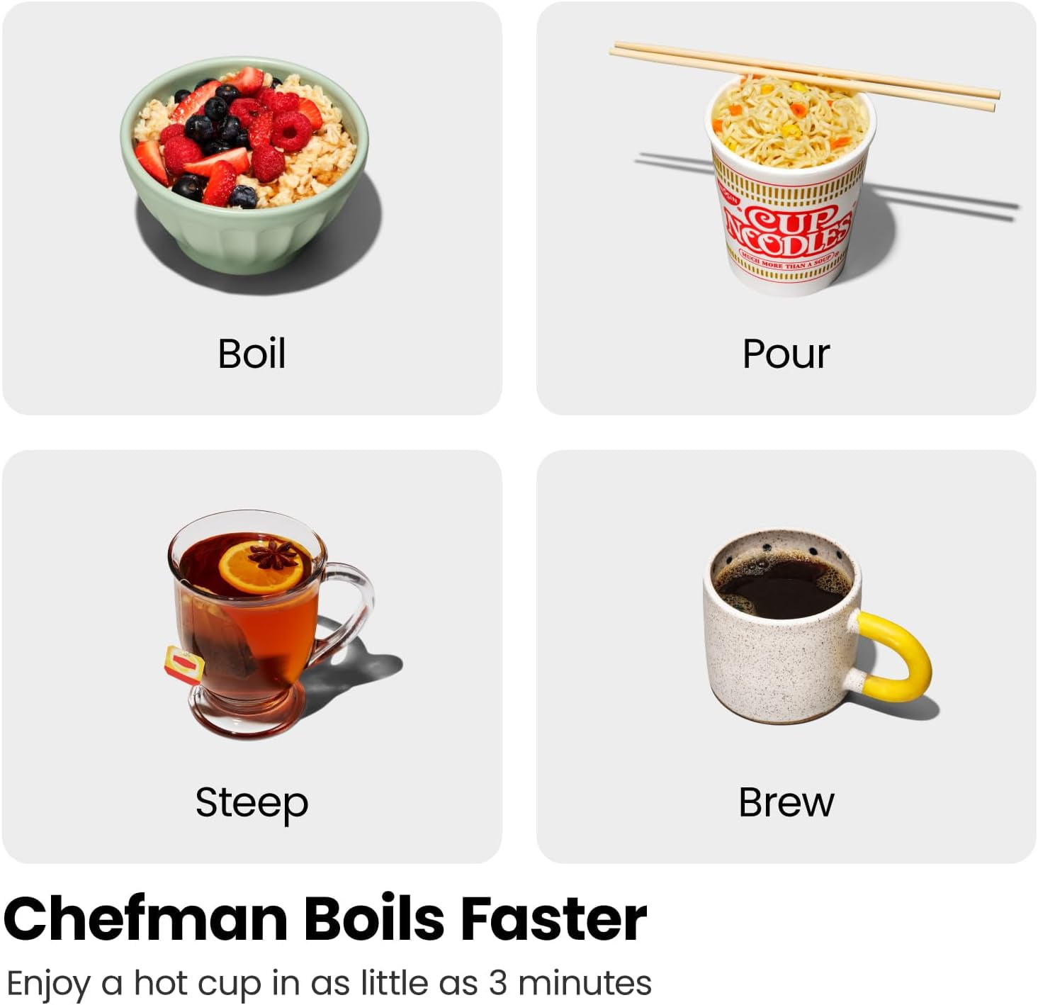 Chefman Rapid Boil 1.2L Electric Tea Kettle w/ Tea Infuser and Removable Lid  Stainless Steel, New  (图3) Chefman Rapid Boil 1.2L Electric Tea Kettle w/ Tea Infuser and Removable Lid  Stainless Steel, New  (图3)