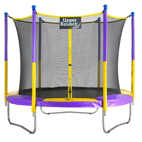 Machrus Upper Bounce 9 FT Round Trampoline Set with Safety Enclosure System -Backyard Trampoline - Outdoor Trampoline for Kids - Adults