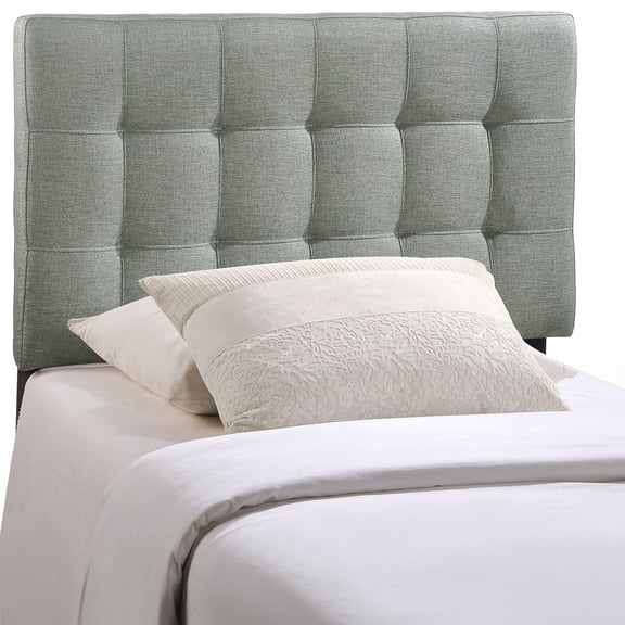 Modern Contemporary Twin Size Fabric Headboard, Grey Fabric