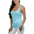thumbnail image 3 of ToBeInStyle Women's Burnout Racerback Active Tank Top - Blue with Pockets - Small, 3 of 3