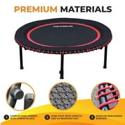 LEAPS & REBOUNDS 40 Mini Fitness Trampoline & Rebounder for Adults, Gray