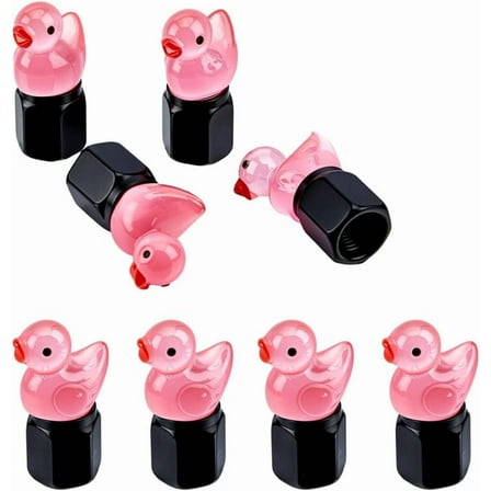 8Pcs Duck Tire Stem Caps Glow in The Dark Tire Valve Caps Cool Funny Tires Air Valve Cap Universal Stem Covers for Cars SUVs Trucks Bikes Motorcycles Bicycles(Black)