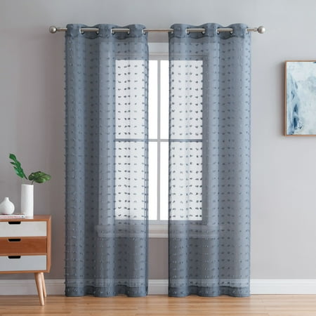 Panel Clip - Better Homes & Gardens Clipped Pom Pom Window Curtain Panel, Set of 2