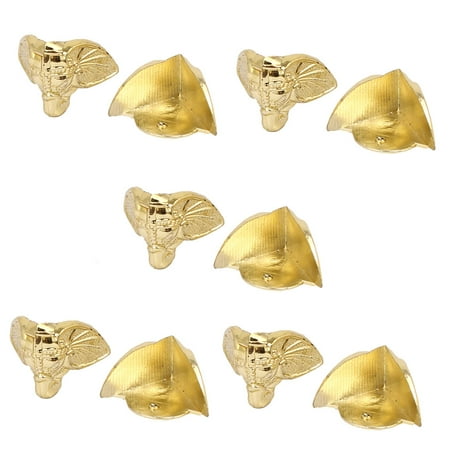 - Gift Box Photo Frame Plastic Corner Protector Gold Tone 24mmx24mmx23mm 10pcs