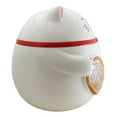 thumbnail image 3 of Japanese Lucky Charm Beckoning Cat Fat Maneki Neko Money Coin Bank Figurine, 3 of 9