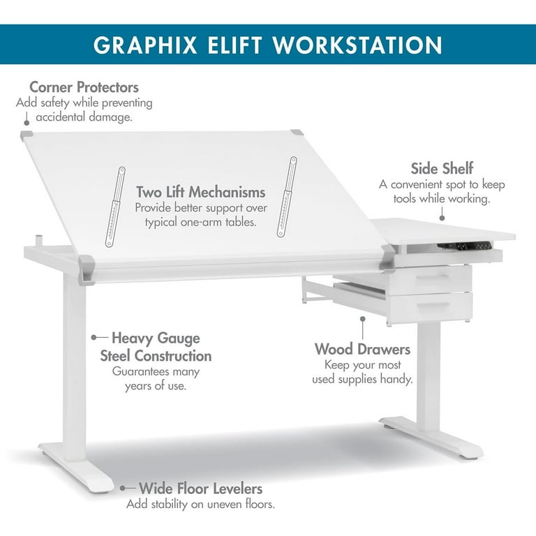 SD STUDIO DESIGNS Graphix II eLift Split Top Height Adjustable