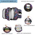 thumbnail image 3 of FORMRS Kids Backpack for School Unisex 17" Casual Bookbag Travel Daypack with Compartment Pockets, Night Flower Blooms Pattern, 3 of 7