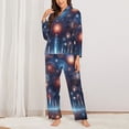 thumbnail image 2 of Fotbe Fireworks1 Pattern Long Sleeve Pajama Set for Women,Sleepwear Set,2-piece Loungewear Set,Soft PJs Comfy Nightwear with Pockets -X-Large, 2 of 7