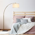 thumbnail image 4 of Brightech Logan Arc Standing Floor Lamp w/ LED Bulb & Drum Shade, Antique Brass, 4 of 10