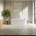 thumbnail image 6 of 67-in L x 31.5-in W White Acrylic Center Drain Freestanding Whirlpool Tub with Faucet - Handshower - Headrest - 8 Water Jets, 6 of 18