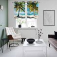 thumbnail image 5 of 2 Panels Kitchen Tier Curtains 39 Inch Length, Ocean Grommets Window Treatment Curtain, Palms Tropical Island Summer Beach Sea Water Thermal Curtains Drapes for Living Room/Bathroom, 5 of 9