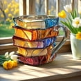 thumbnail image 2 of Solymall Bookhaven Mug - 3D Painted Book Stack Design - 11oz Novelty Coffee Mug For Hot & Cold Drinks 2 of 6