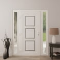 thumbnail image 5 of Front Exterior Prehung Metal-Plastic Door Frosted Glass | Manux 8661 White Silk | 2 Side Sidelite Transoms | Office Commercial and Residential Doors Patio Garage 68x80 (W16+36+16x80) Right-hand, 5 of 6