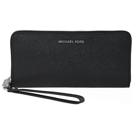 Fabric Continental Wallet - Michael Kors Jet Set Travel Saffiano Leather Continental Wallet- Black