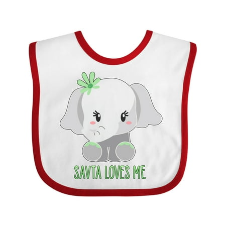 

Inktastic Savta Loves Me- Cute Elephant Gift Baby Boy or Baby Girl Bib