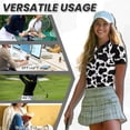 thumbnail image 5 of Aplkyhs Cow Print Women's Golf Shirt and Sun Visor Hat Set Short Sleeve Golf Shirts Quick Dry Moisture Wicking Fabric Adjustable UV Protection Sun Hat Cap for Golf Tennis Hiking, 5 of 7