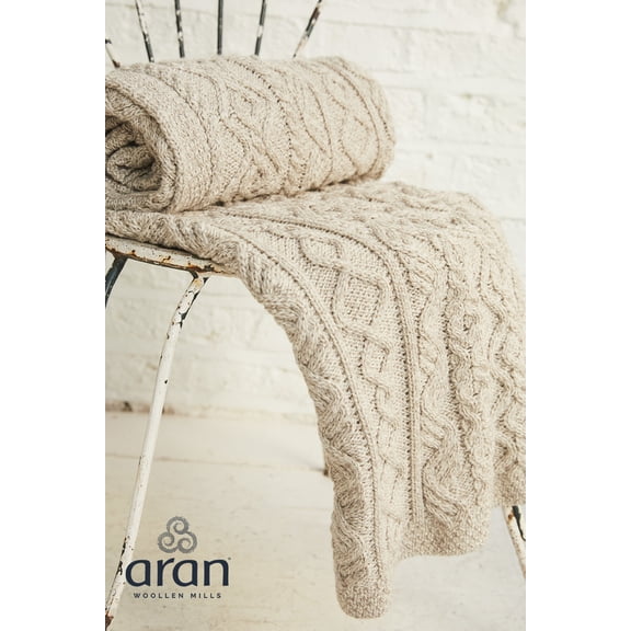 Aran Woollen Mills Blanket With Diamonds
