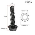 thumbnail image 2 of Uxcell Hex Washer Self Drilling Screws, 1/4 x 1-1/4" 410 Stainless Steel Sheet Metal Screw 25 Pack, 2 of 5
