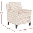 thumbnail image 4 of SAFAVIEH Buckler Club Chair Silver Nail Head Peach Pink / White, 4 of 7