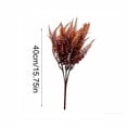 thumbnail image 3 of Artificial Fall Fern Stems, Faux Leaf Picks, Orange Rust Red Plastic Branches for Thanksgiving Floral Arrangement Vase Filler, 3 of 6
