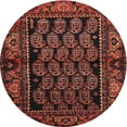 thumbnail image 1 of Ahgly Company Tapis d'Intérieur Ronds Traditionnels Châtain Brun Persan, 4' Ronds, 1 of 6