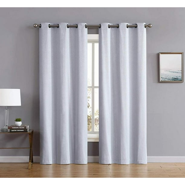 Madison 100 Blackout Curtains Newly Innovated Eco Friendly Light Weight Fabric With Grommets Heat And Light Blocking Drapes Panel Pair 38 W X 96 L Silver Walmart Com