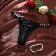 thumbnail image 4 of Xijirk Panties for Women,Satin Thong Underwear Low Rise Seamless Letter Waistband Soft Breathable for Everyday,Womens Underwear,M,Black, 4 of 4