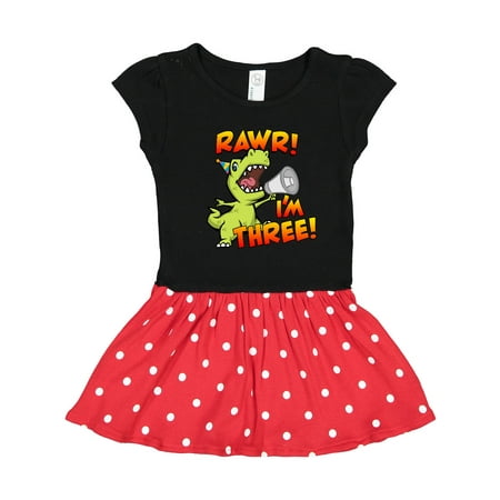 

Inktastic Rawr I m Three Dinosaur Gift Toddler Girl Dress