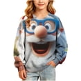 thumbnail image 2 of LWFFDAW Boys Girls Christmas Crewneck Sweatshirt Santa Claus Print Long Sleeve Oversized Sweatshirt Lightweight Loose Fit Comfy Casual Fall Sweatshirts, 2 of 9