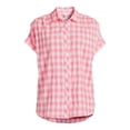 thumbnail image 4 of Time and Tru Women's Roll Cuff Button-Down Shirt, 4 of 6