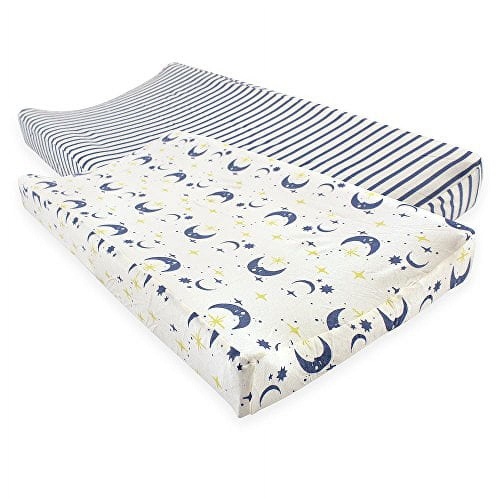 Touched by Nature High Quality Organic Cotton Changing Pad Cover, Moon, 2 Count
