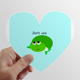 thumbnail image 1 of Lindo anfibio verde. Calcomanías cardíacas,calcomanías para equipaje, 1 of 3
