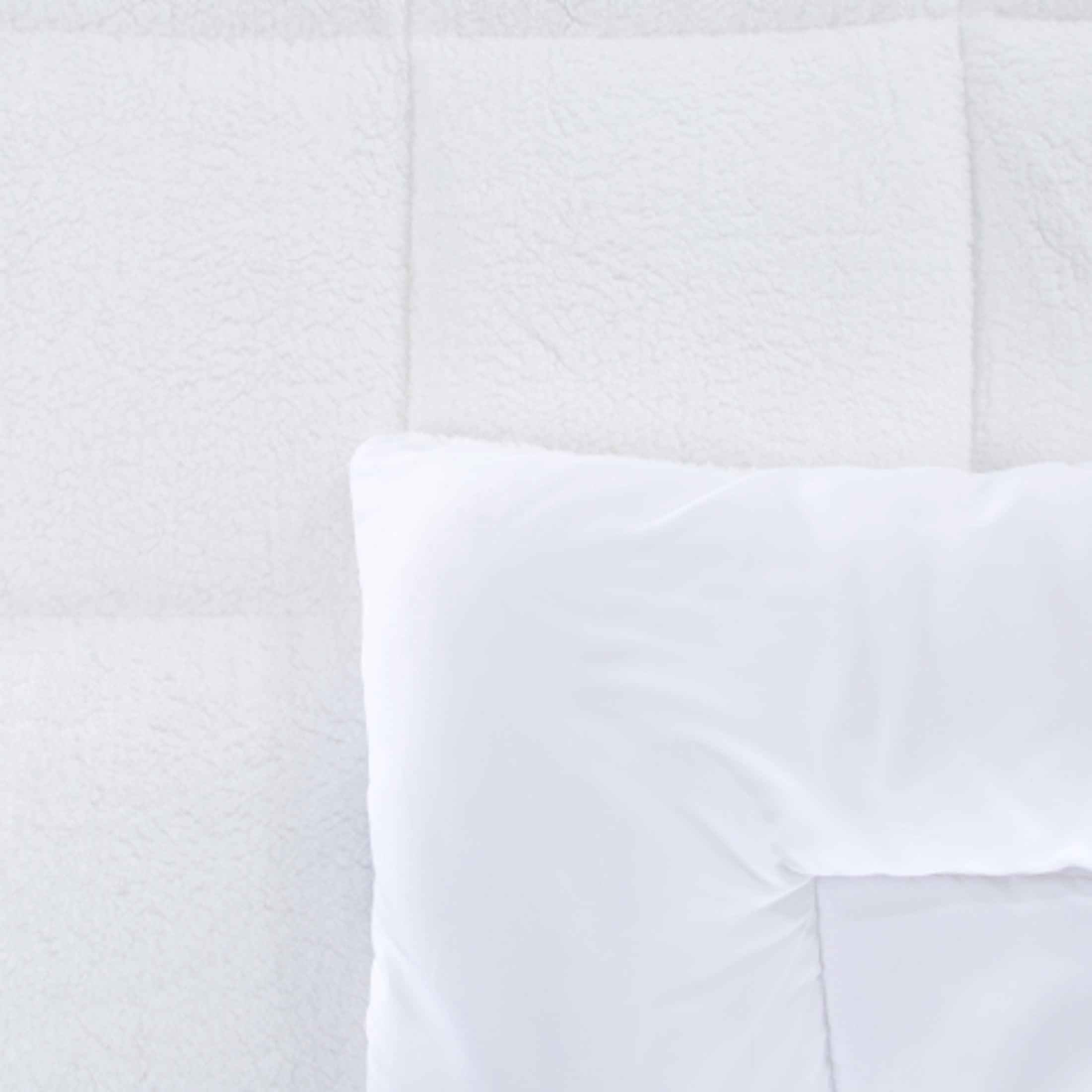 Bluestone Sherpa Comforter – Twin Sized Reversible Blanket, White